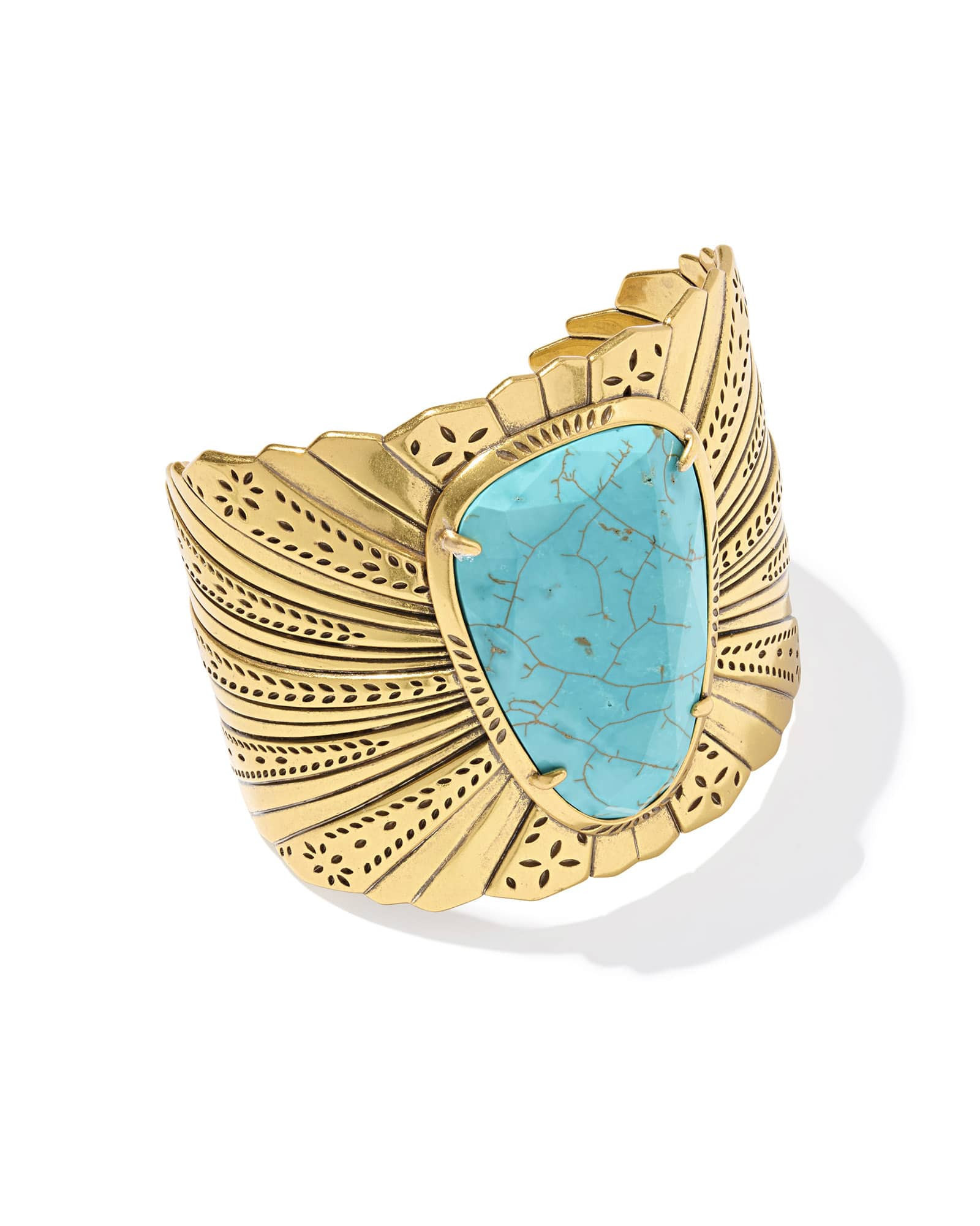 Kendra Scott Starla Vintage Gold Cuff Bracelet | Variegated Magnesite | Kendra Scott