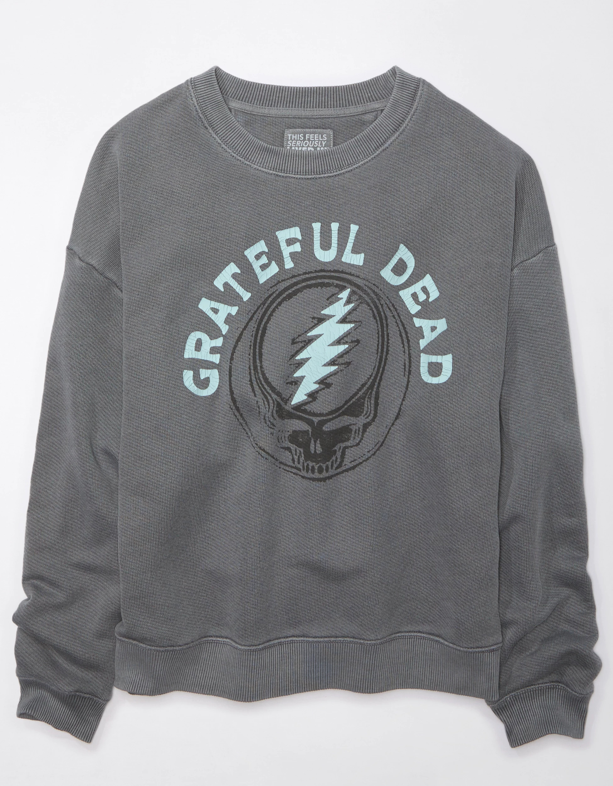AE Oversized Distressed Grateful Dead Graphic Sweatshirt | American Eagle Outfitters (US & CA)