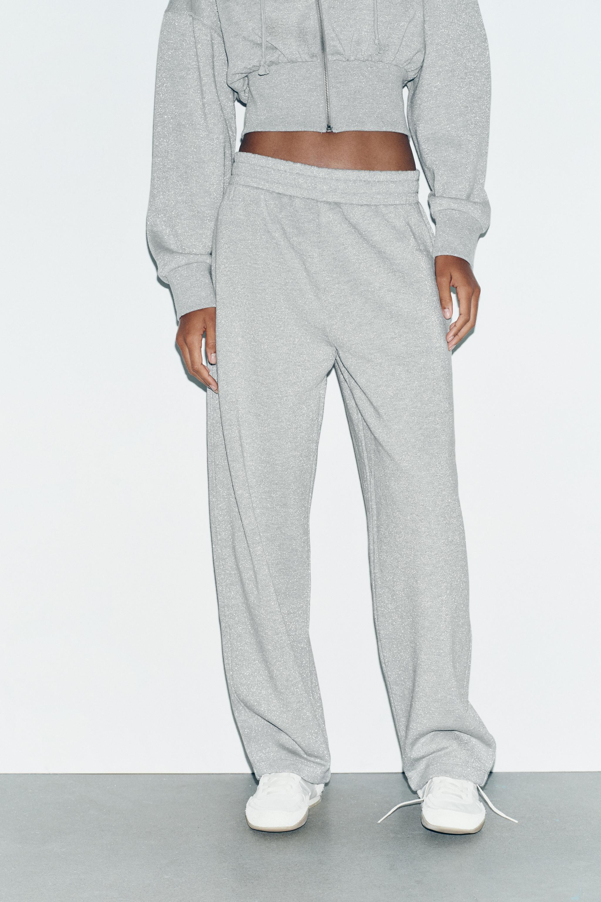 METALLIC THREAD FLEECE PANTS | Zara US