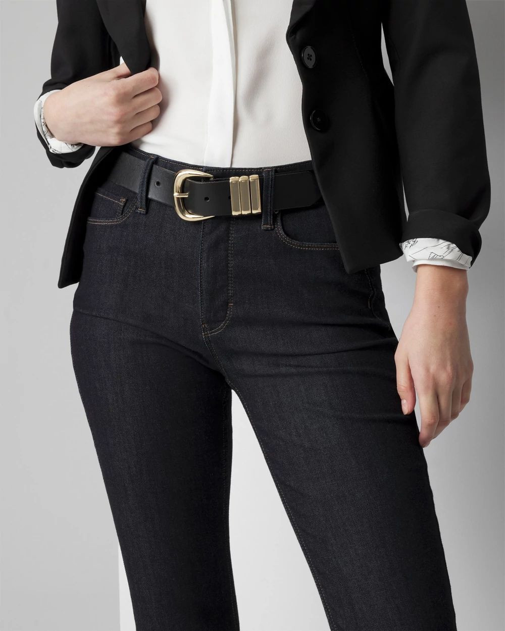 Leather Three-Ring Belt | White House Black Market