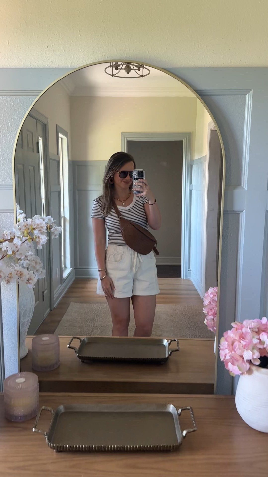 When I wore for dropping my daughter off at camp and for some errands! The cutest casual pull on drawstring relaxed denim white shorts and ribbed striped top! Wearing size M in both. 

#LTKSeasonal #LTKStyleTip #LTKFindsUnder50