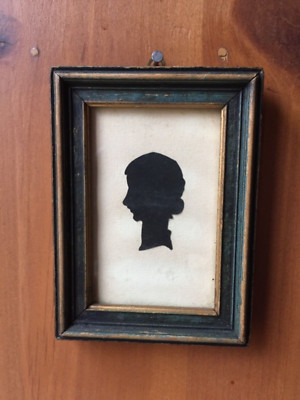 antique silhouette portrait miniature 1920s girl lady tiny small | eBay US