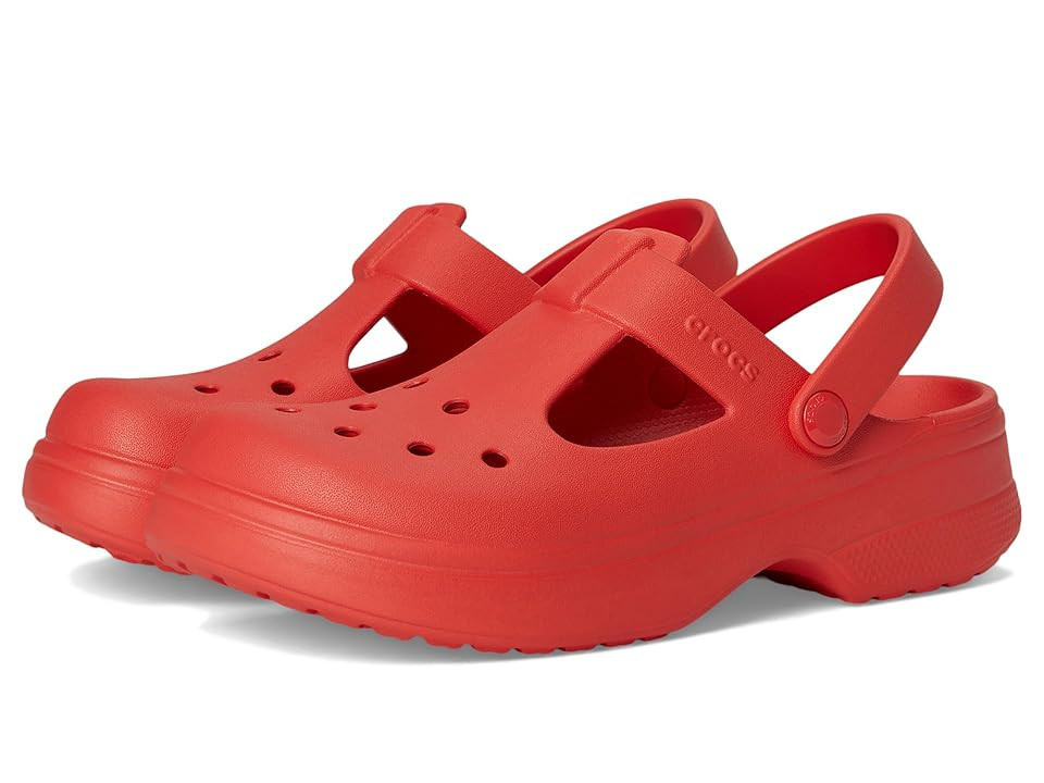 Crocs Kids Classic Mary Jane Clogs (Little Kid/Big Kid) Kids Shoes Cherry Red: 13 Little Kid M | Zappos.com