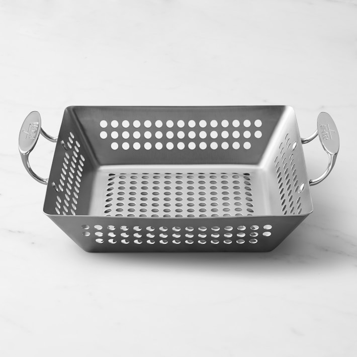All-Clad Stainless-Steel Outdoor Square Grilling Basket | Williams-Sonoma