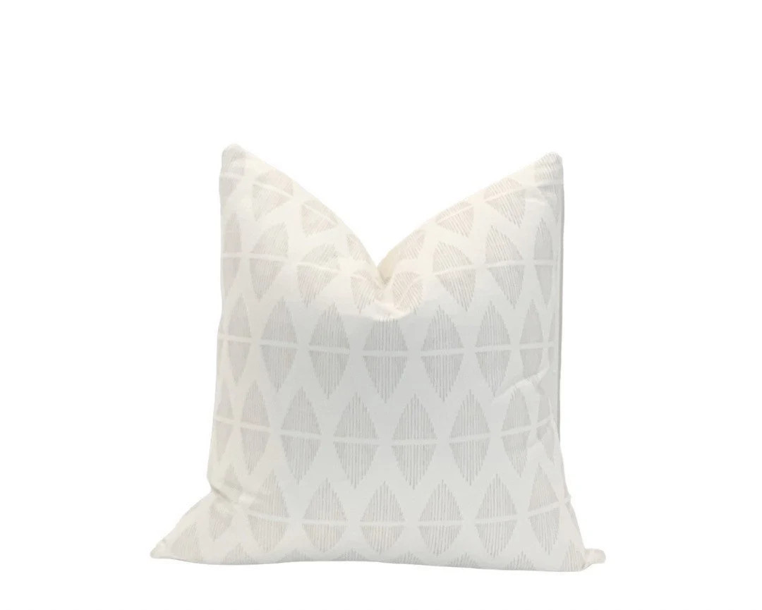 RITA  Beige and White Simple Print Boho Farmhouse Pillow - Etsy | Etsy (US)