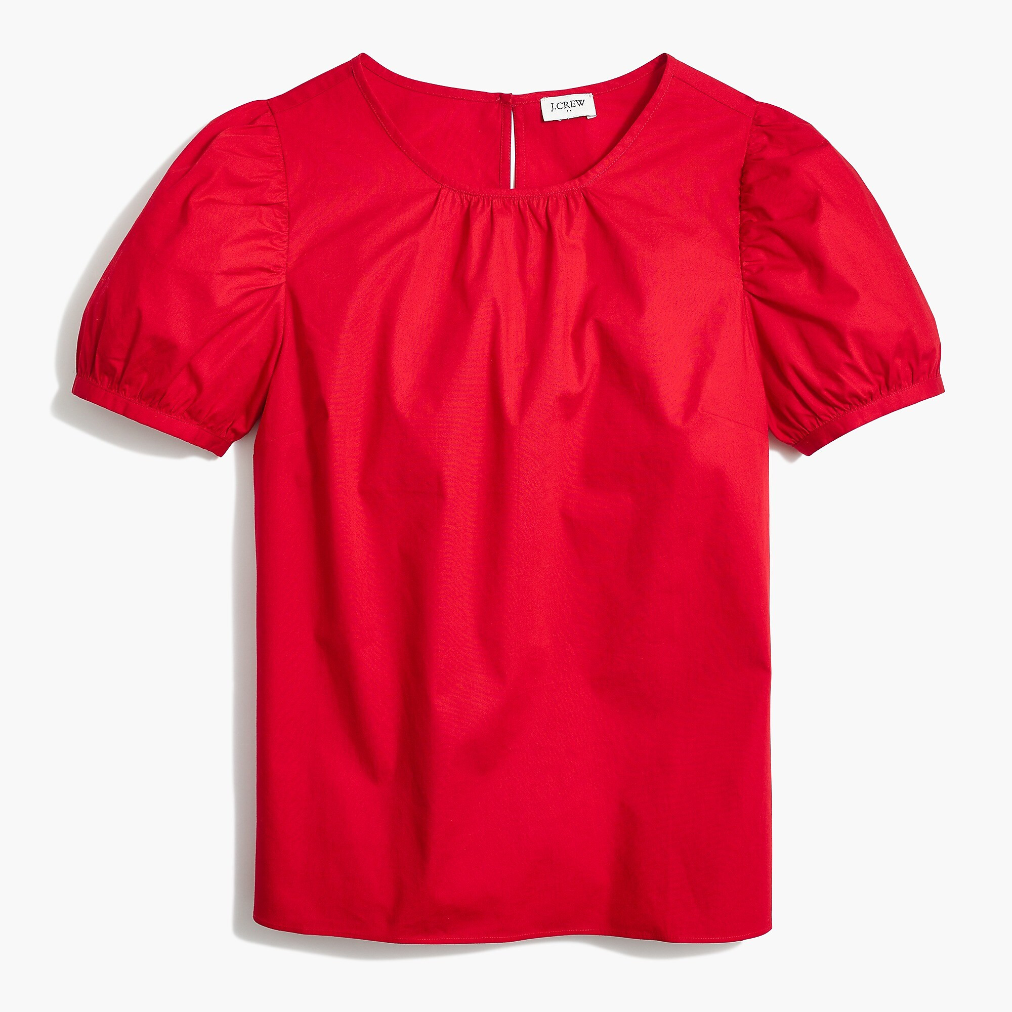 Puff-sleeve top in stretch cotton poplin | J.Crew Factory