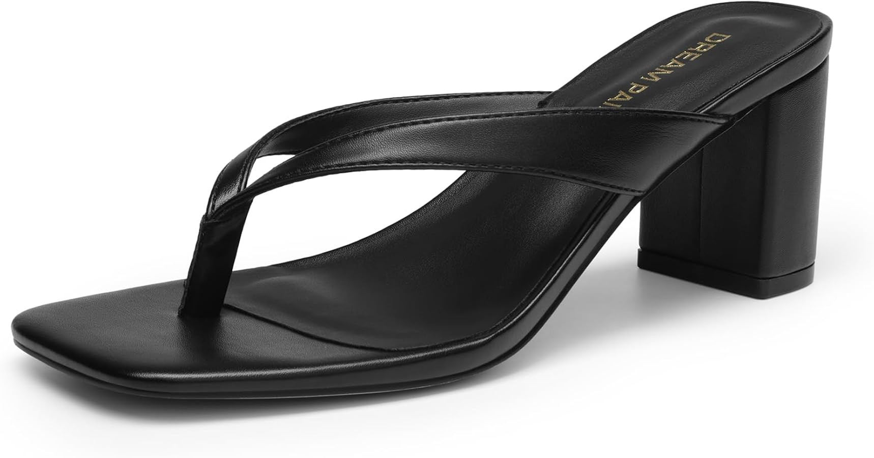 DREAM PAIRS Women's Chunky Low Heel Thong Sandals | Amazon (US)