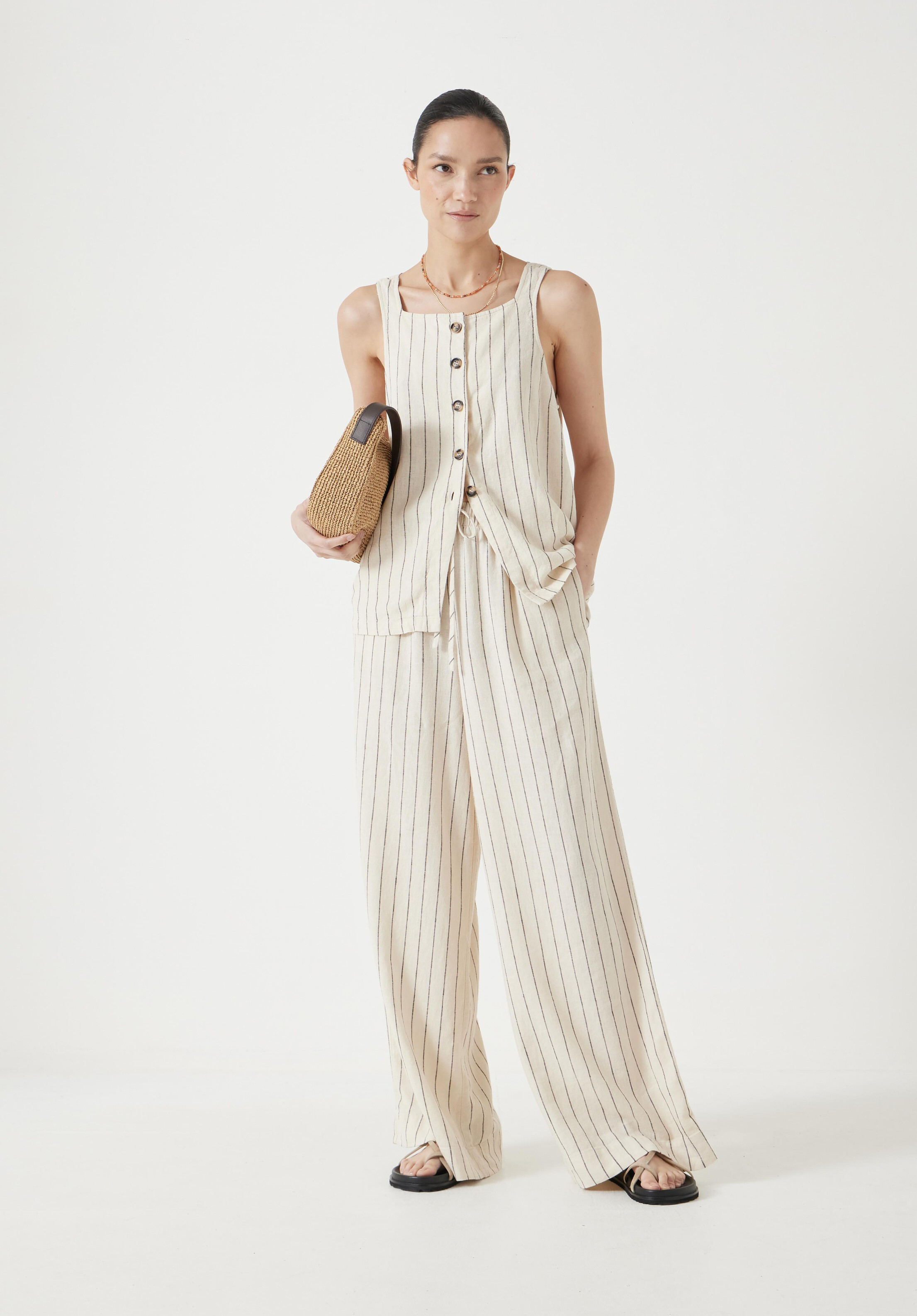 Linen Blend Petunia Wide Leg Trousers | Hush UK