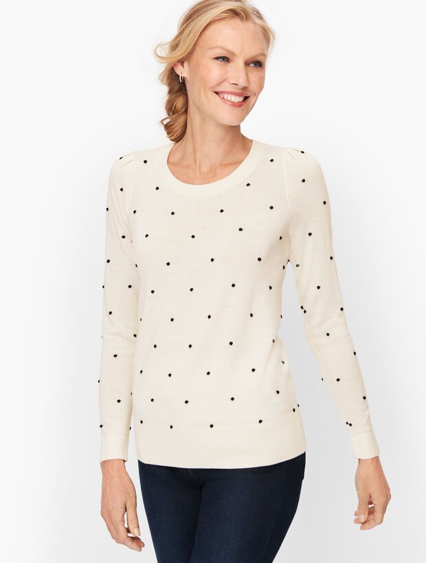 Juliet Sleeve Bobble Dot Sweater | Talbots