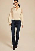 Lace Shoulder Balloon Sleeve Blouse | Maurices