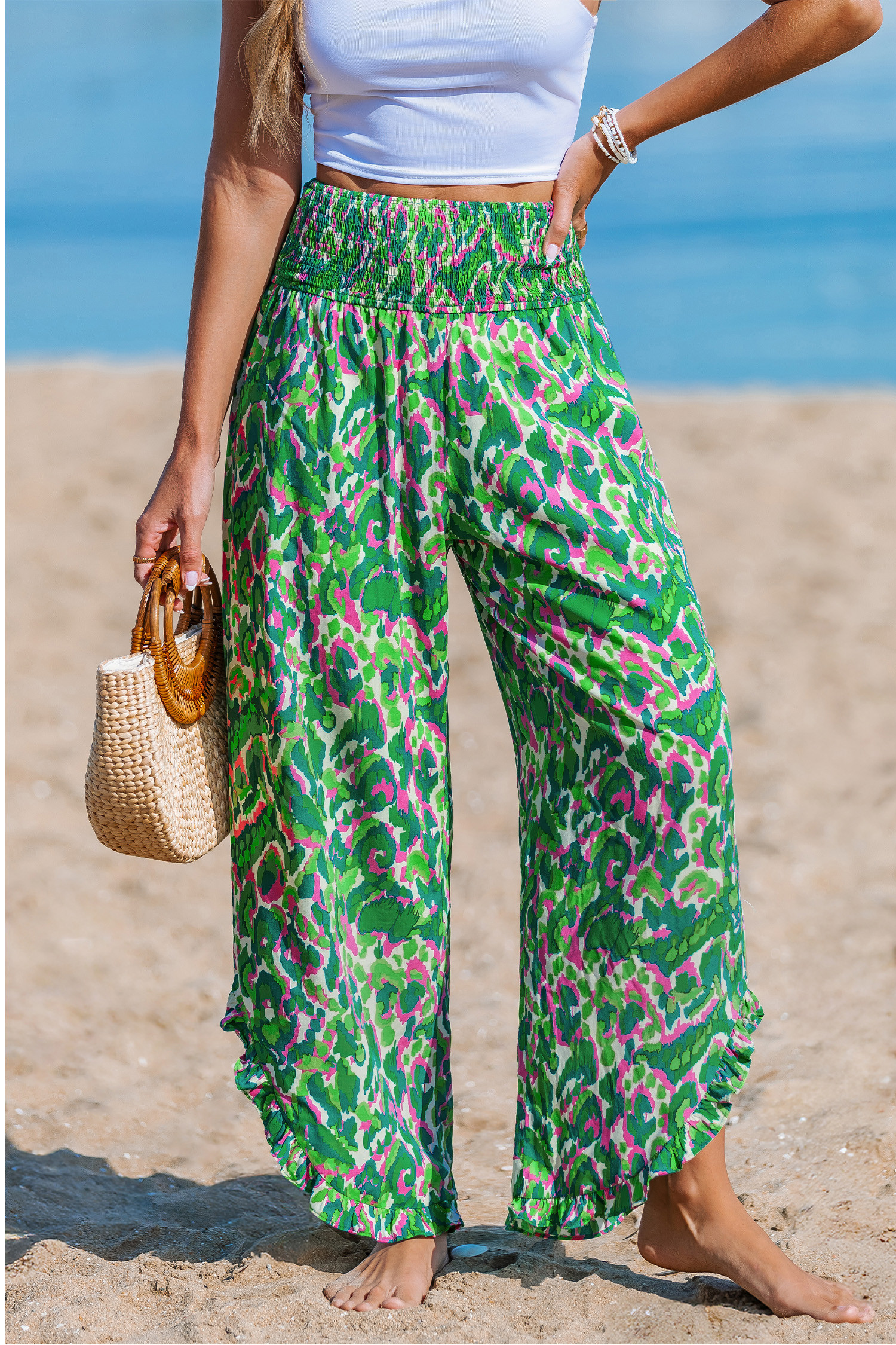 NewDewy Moss Abstract Cover-Up Pants | Cupshe US