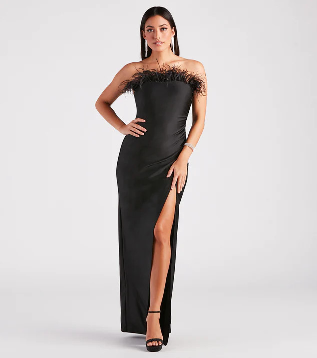 Blake Formal Strapless Feather Mermaid Dress | Windsor Stores