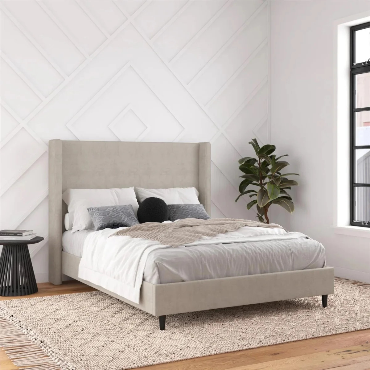 Ana Upholstered Wingback Platform Bed | Wayfair North America