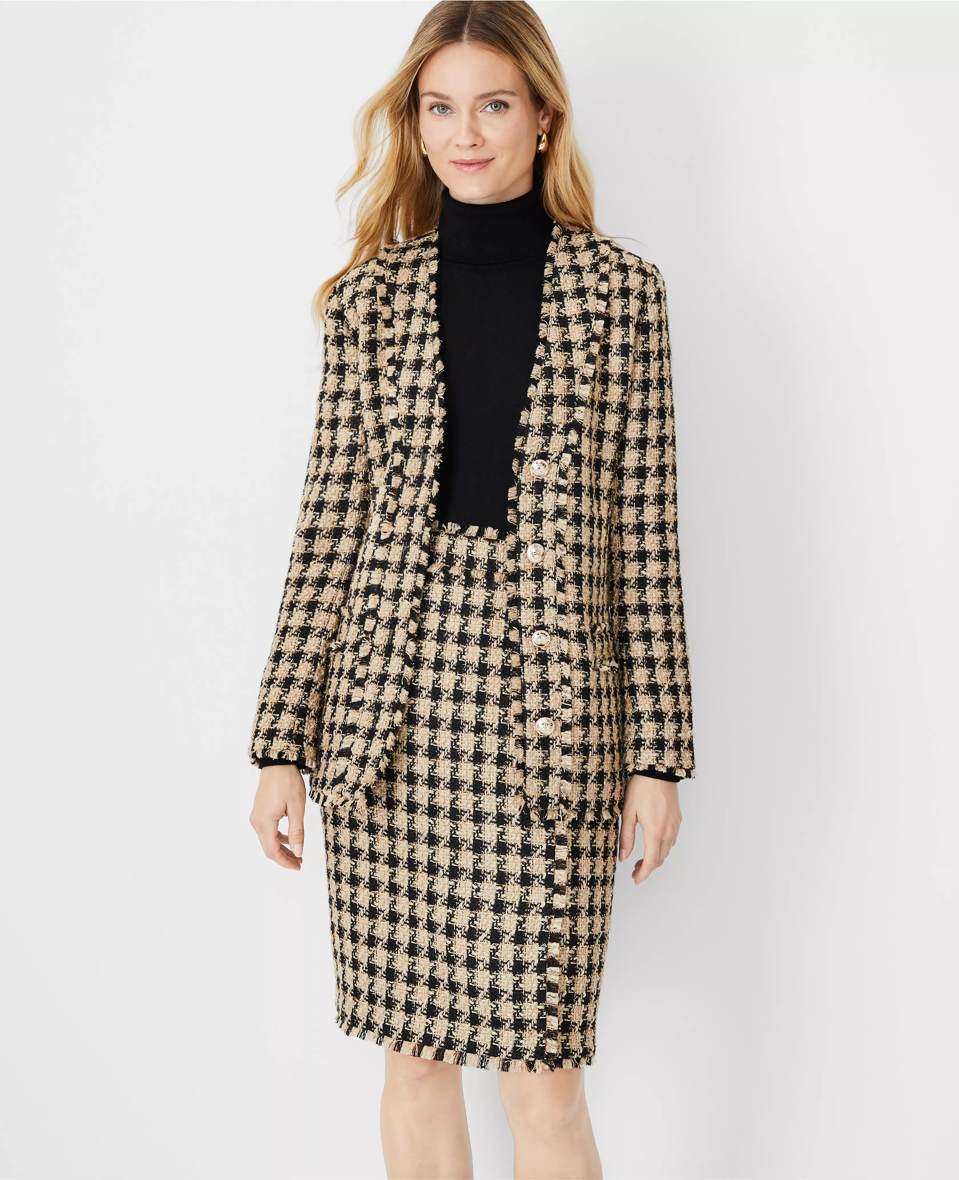 Tweed V-Neck Cardigan Jacket | Ann Taylor (US)