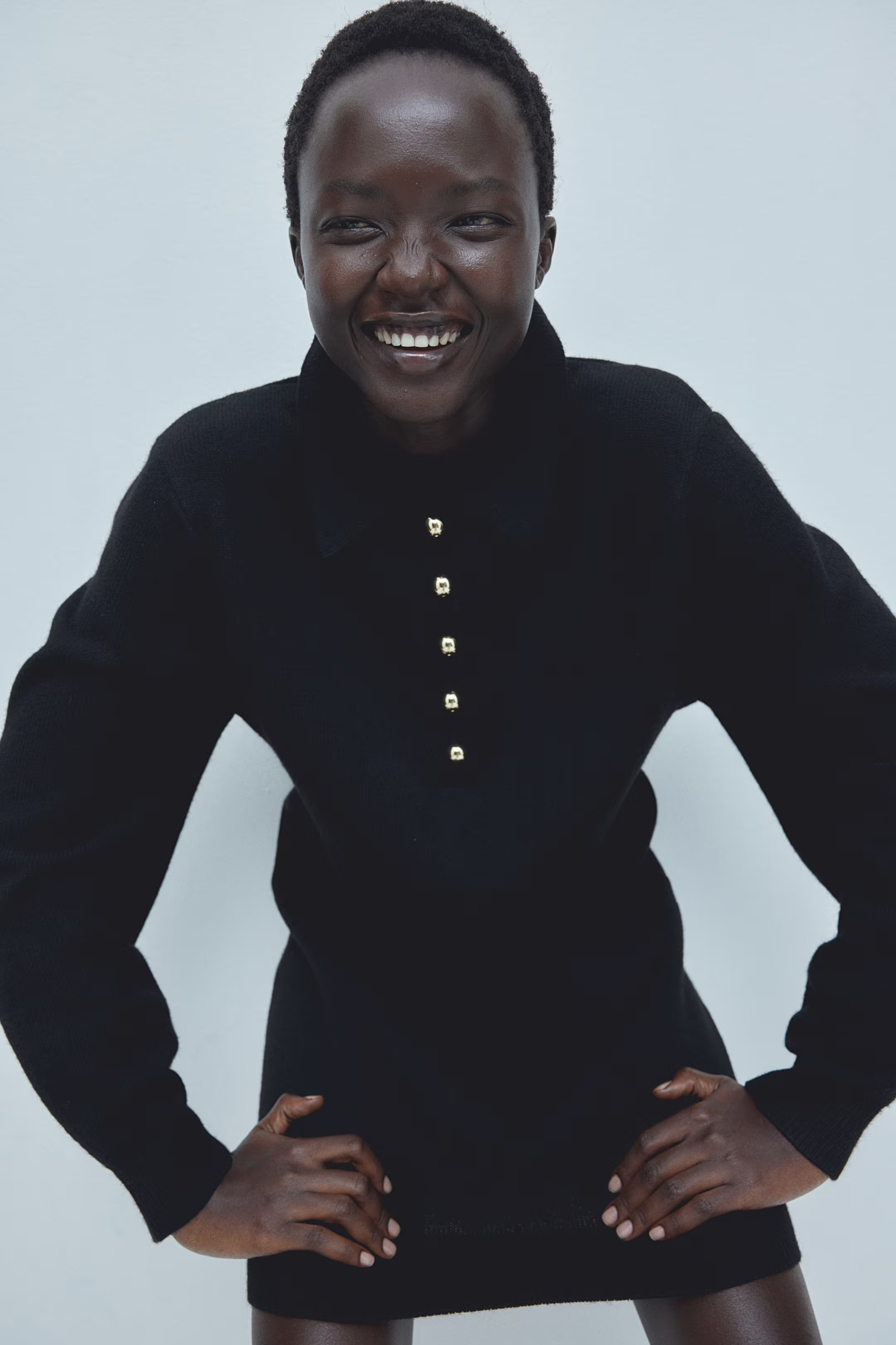 Fine-Knit Dress with Collar | H&M (US + CA)