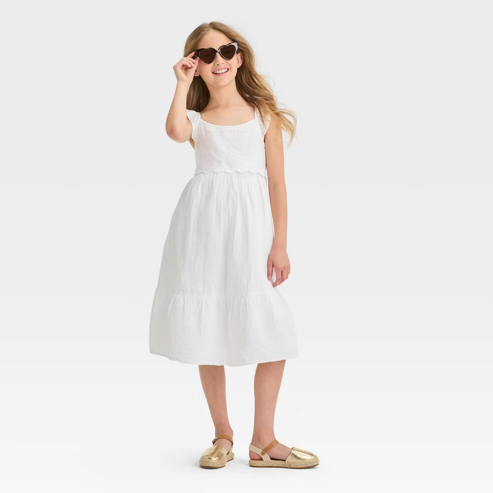 Girls' Sleeveless Woven Midi Dress - Cat & Jack™ | Target