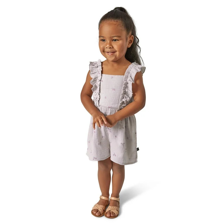 Modern Moments by Gerber Toddler Girl Smock Ruffle Wide Leg Romper, Sizes 12M-5T | Walmart (US)