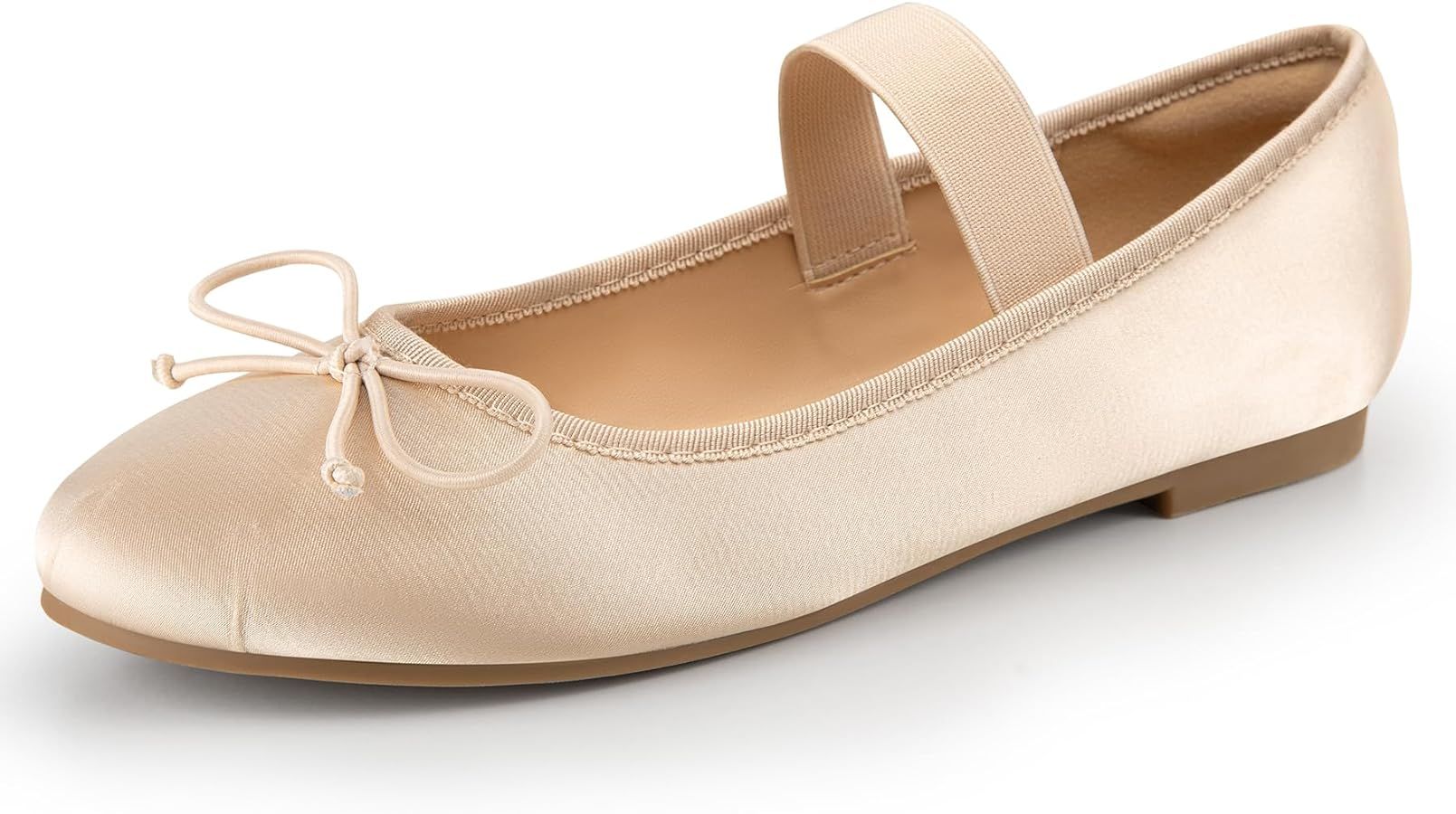 Trary Ballet Flats for Women, Mary Jane Shoes for Women, Women's Flats, Satin Black Flats for Wom... | Amazon (US)