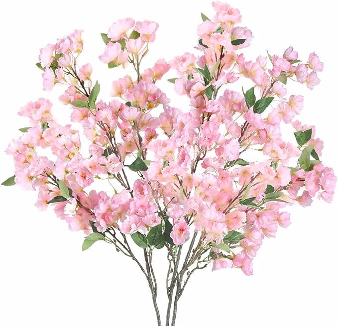 HyeFlora Artificial Cherry Blossom Branches, Faux Fake Plum Flowers Real Touch Boutique Bulk for ... | Amazon (US)