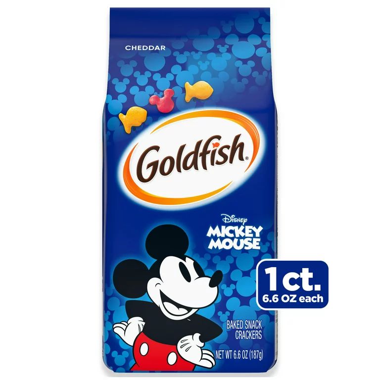 Goldfish Disney Mickey Mouse Cheddar Crackers, Snack Crackers, 6.6 oz Bag | Walmart (US)