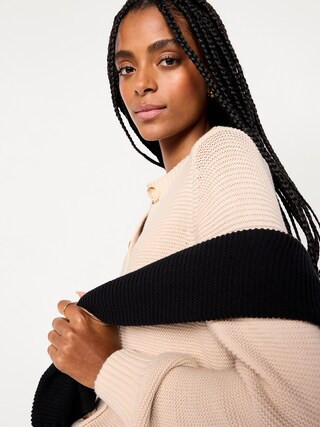 Seaside Cotton Garter-Knit Cardigan Sweater | Old Navy (US)