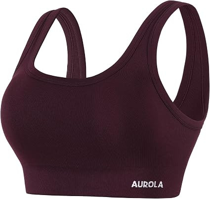 AUROLA Power Womens Square Back Basic Sports Bra - Square Neck Padded Low Impact Yoga Bra Workout... | Amazon (US)