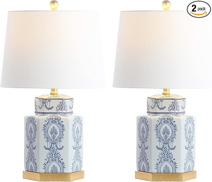 SAFAVIEH Lighting Collection Bodin Blue/ White 23-inch Bedroom Living Room Home Office Desk Night... | Amazon (US)