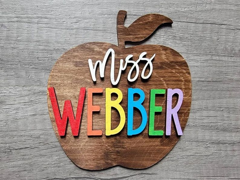 Personalized Desktop Teacher Apple Sign Mini Apple Sign for - Etsy | Etsy (US)