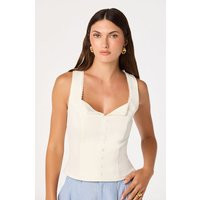 ASTR the Label | Maddison Scalloped Crochet Trim Tank in Off white | Size XS | ASTR The Label (US)