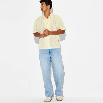Men's Short Sleeve Button-Up Shirt - Original Use™ Tan XL | Target