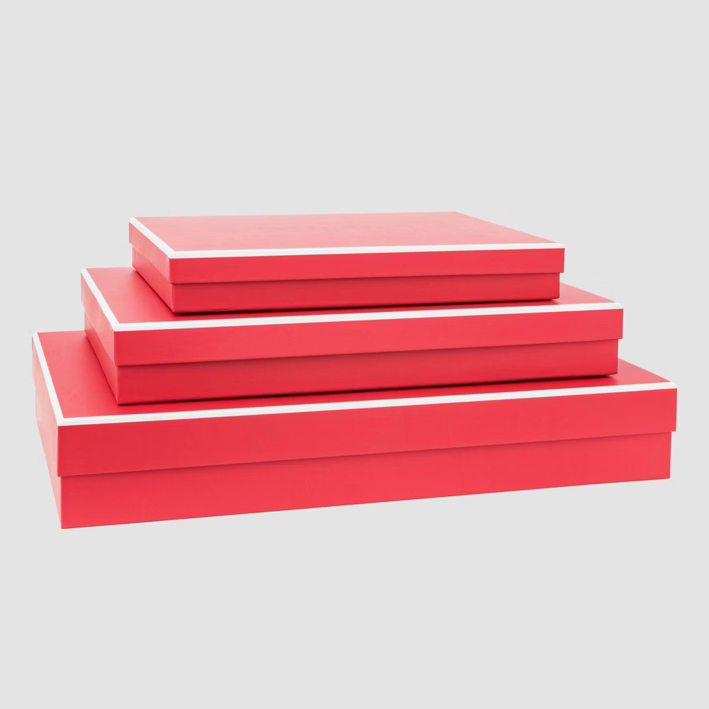 Red with White Shirt Boxes Set of 3 - Sugar Paper | Target