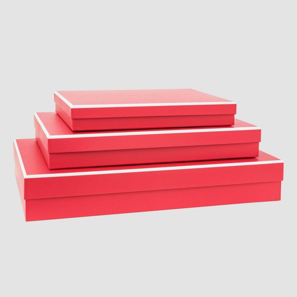 Red with White Shirt Boxes Set of 3 - Sugar Paper | Target