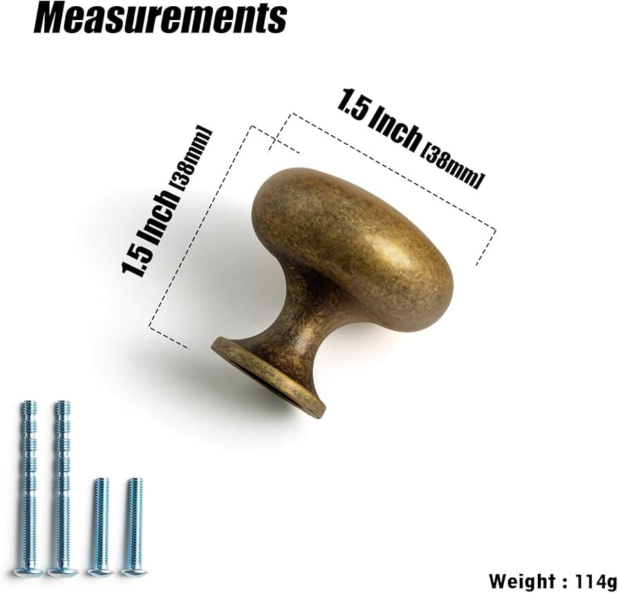 Goo-Ki Vintage Retro Antique Brass Zinc Alloy Cabinet Enlarged knob - Single Hole Center Affordab... | Amazon (US)