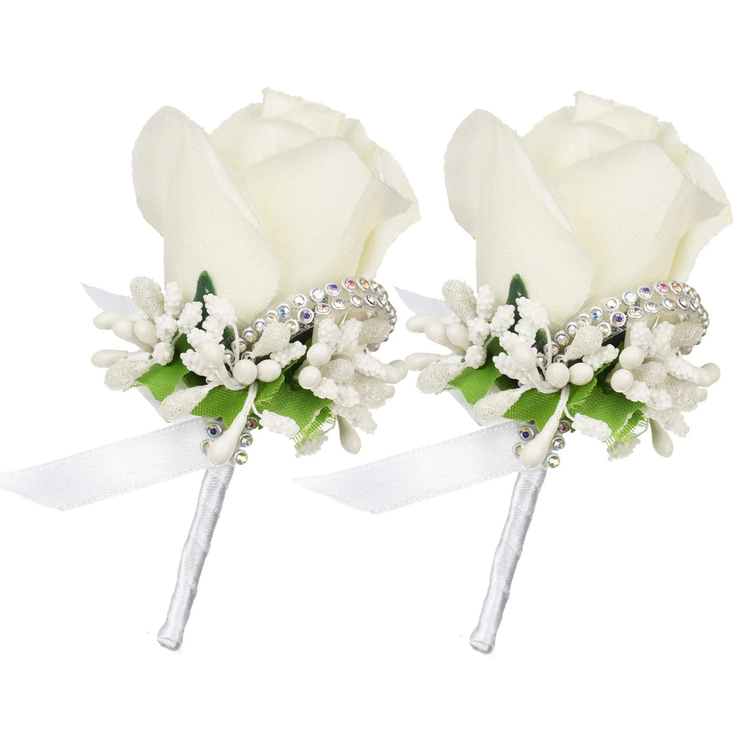 Coolmade 2Pcs Boutonniere Buttonholes Groom Groomsman Best Man Rose Wedding Flowers Accessories P... | Walmart (US)