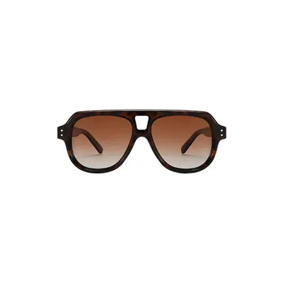 Fifth & Ninth Ender 53mm Polarized Aviator Sunglasses in Torte /Brown at Nordstrom | Nordstrom