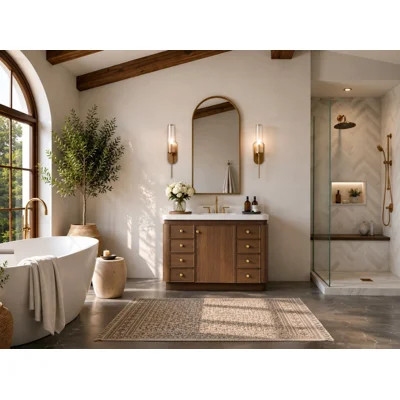 Aston Bath Vanity Set with Alpine White Quartz Top | Wayfair North America