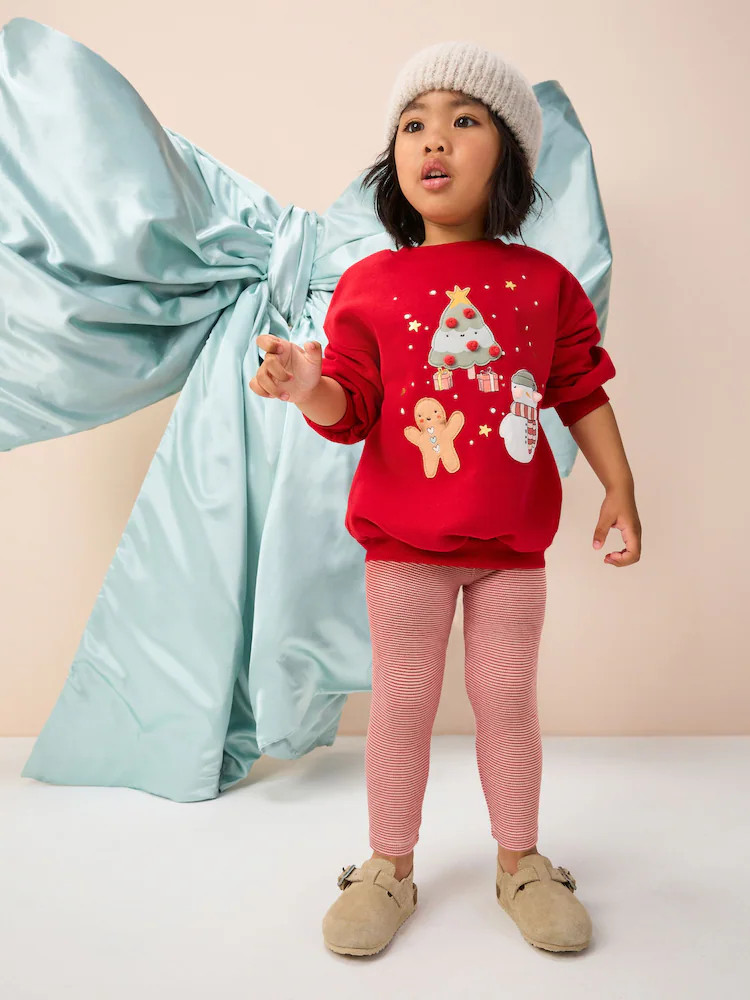 Red Christmas Characters Sweatshirt & Leggings Set (3mths-7yrs) | Next US
