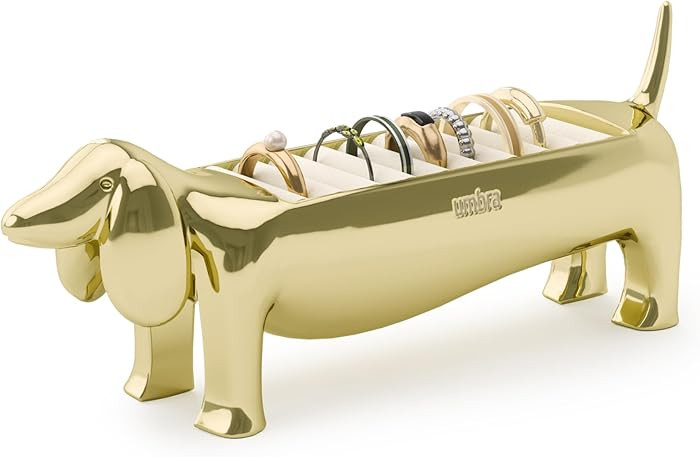 Umbra Dachsie Ring Holder - Gift for Weiner Dog Dachshund Doxie Lover - Jewelry Storage, Brass | Amazon (US)