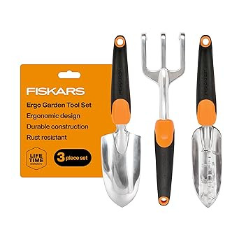 Fiskars 3-in-1 Garden Tool Set, Polished Cast-Aluminum Heads for Rust Resistance, Heavy-Duty Trow... | Amazon (US)