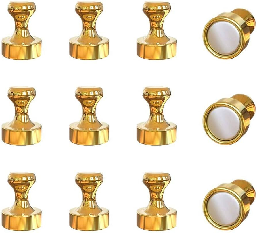 Refrigerator Magnet Push Pin - Rakizbe Brushed Nickel Steel Fridge magents, Magnetic Pushpins, Ma... | Amazon (US)