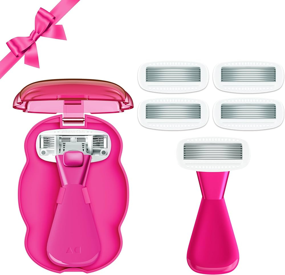 Athena Club Women's Mini Travel Razor Shave Kit, 1 Mini Travel Razor Handle + 5 Blade Refills, Su... | Amazon (US)