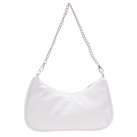 Simday Fashion Women PU Solid Color Underarm Shoulder Bag Chain Handbag (White) | Walmart (US)