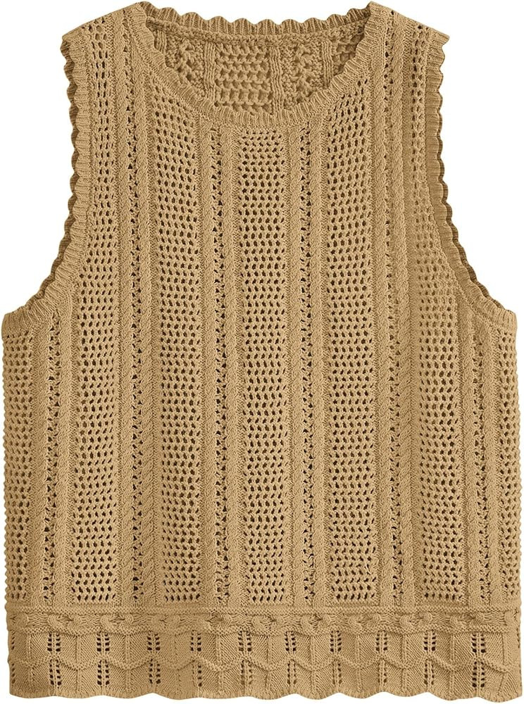 KIRUNDO Resort Wear for Women 2025 Summer Crochet Sweater Vest Tops Beach Cover Ups Vacation Crui... | Amazon (US)