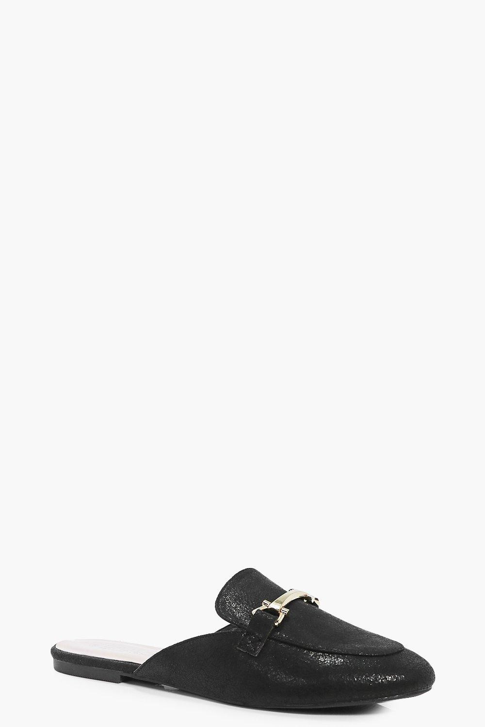 Nancy Slip On Loafer Mule Flat | Boohoo.com (UK & IE)