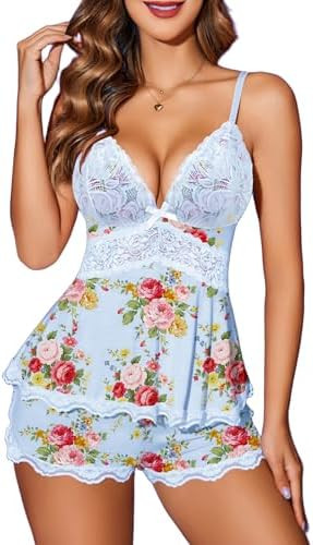 Avidlove Womens Sweetness Cami Set Lace Camisole Lingerie Nightwear Sexy Pajamas Lounge Sets | Amazon (US)