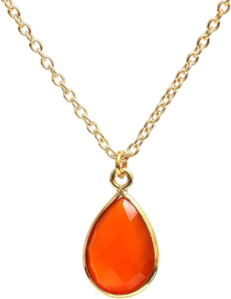 Gempires Handmade Teardrop Crystal Necklace Elegant Minimalist Gemstone Jewelry Hypoallergenic 18... | Amazon (US)