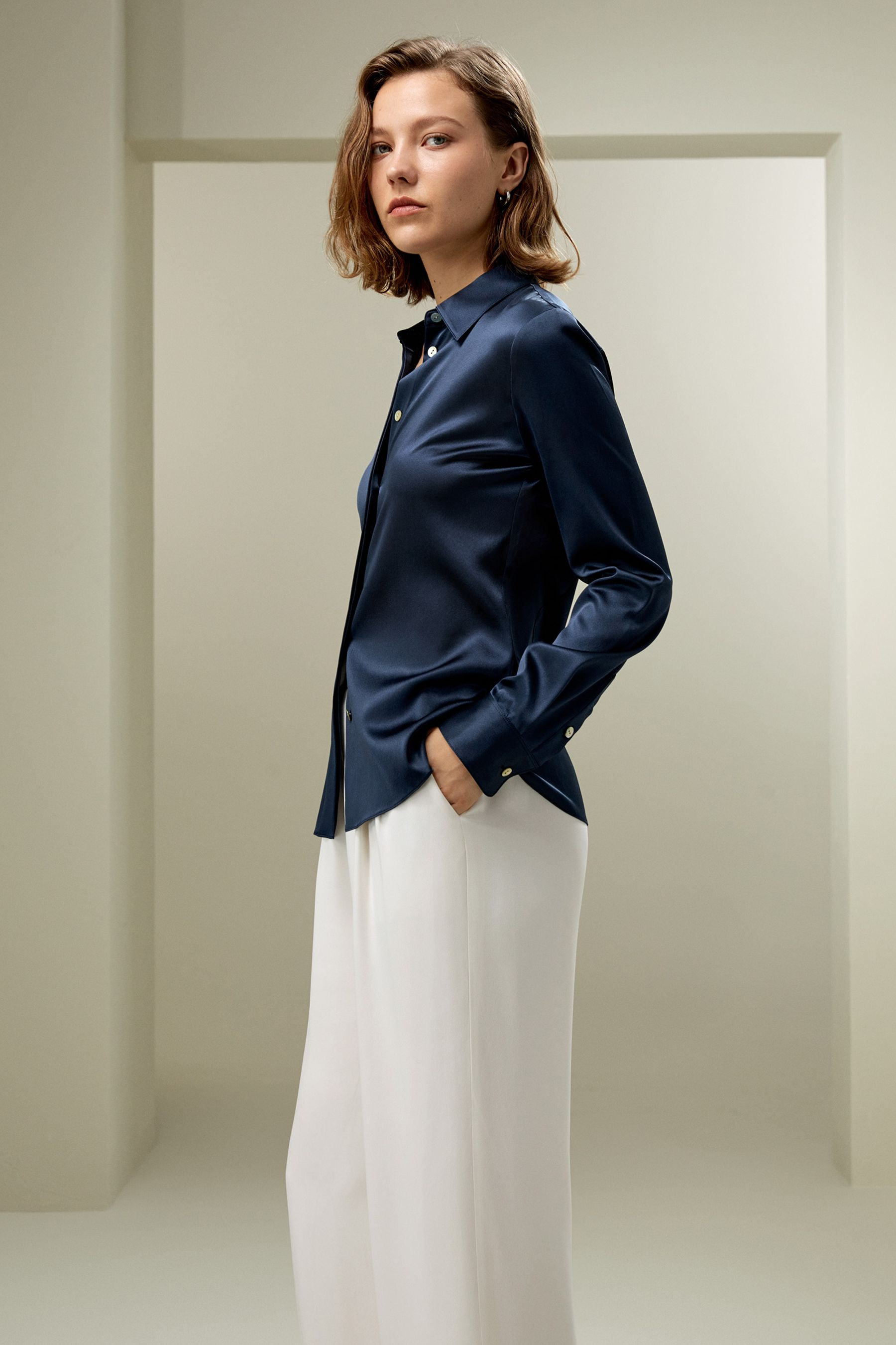 Chemise en soie à silhouette élégante | LilySilk