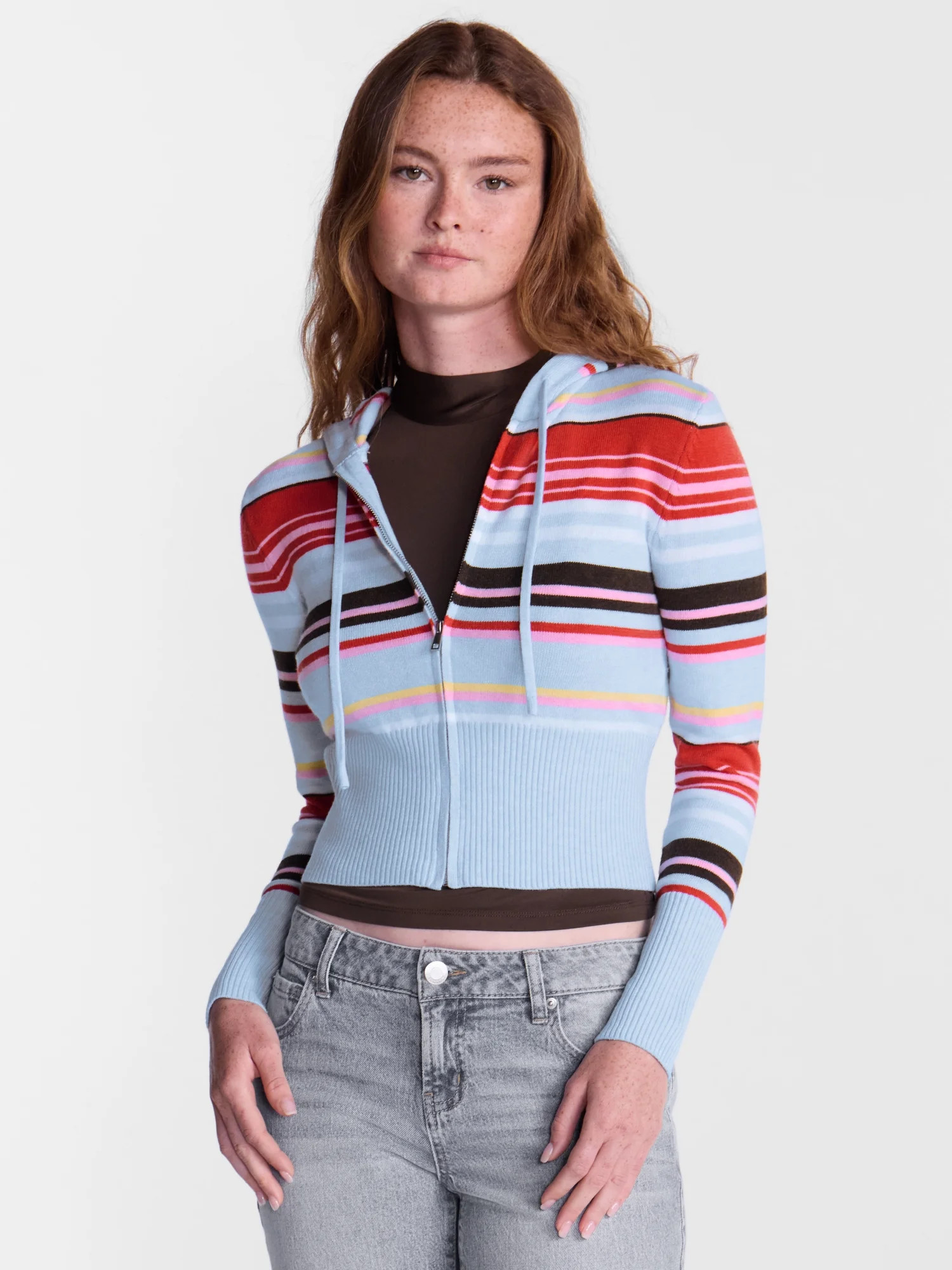No Boundaries Zip Up Sweater, Women's XXS-XXL | Walmart (US)