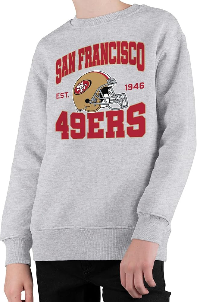 Junk Food Clothing x NFL - Team Helmet - Kids Crewneck Sweatshirt for Boys and Girls - Officially... | Amazon (US)