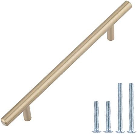 Amazon Basics Euro Bar Cabinet Handle (3/8-inch Diameter), 7.38-inch Length (5-inch Hole Center),... | Amazon (US)